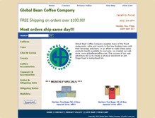 Tablet Screenshot of globalbeancoffee.com